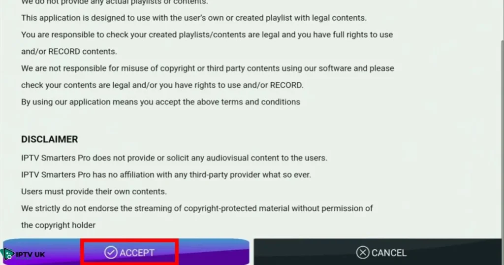 Opening IPTV Smarters on Firestick to start IPTV streaming