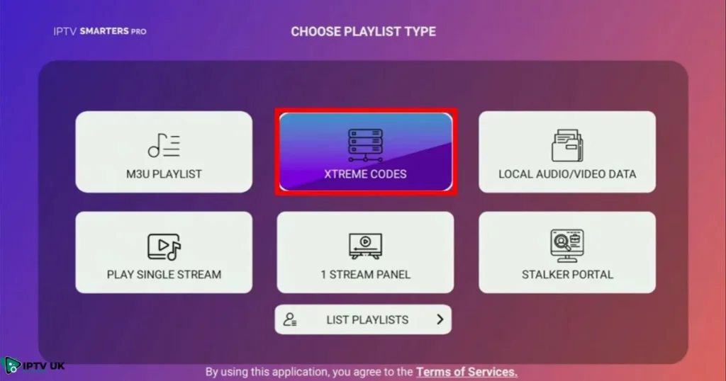 Entering IPTV login details on Firestick to access IPTV content