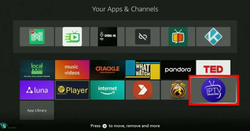 Opening IPTV Smarters on Firestick to start IPTV streaming