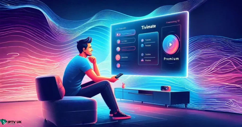 A user enjoying a seamless IPTV experience with TiviMate Premium on their TV