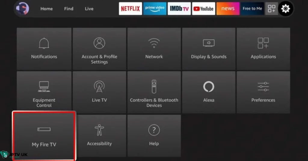 Enabling apps from unknown sources on Firestick to install Sportsfire APK.