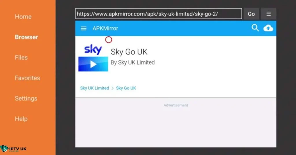 Step-by-step guide to installing Sky Go on Firestick using Downloader app.