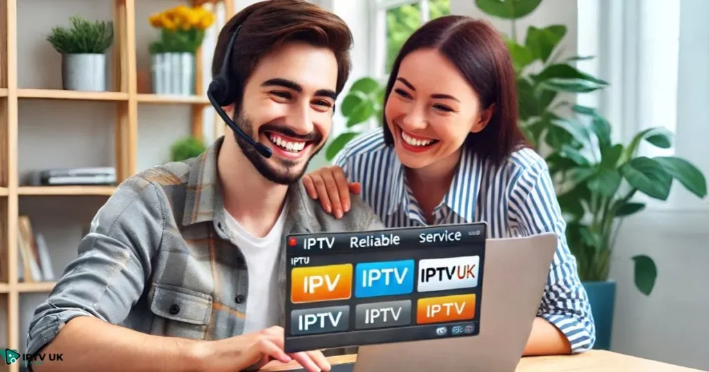  A happy customer setting up their IPTV abonnement with the help of IPTV UK Player's support team.
