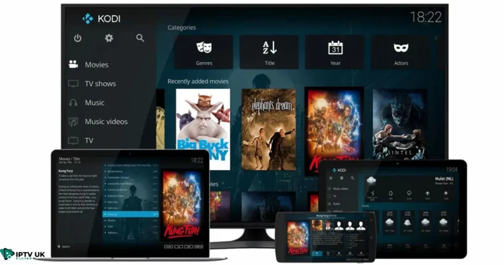 Kodi interface-iptv uk player