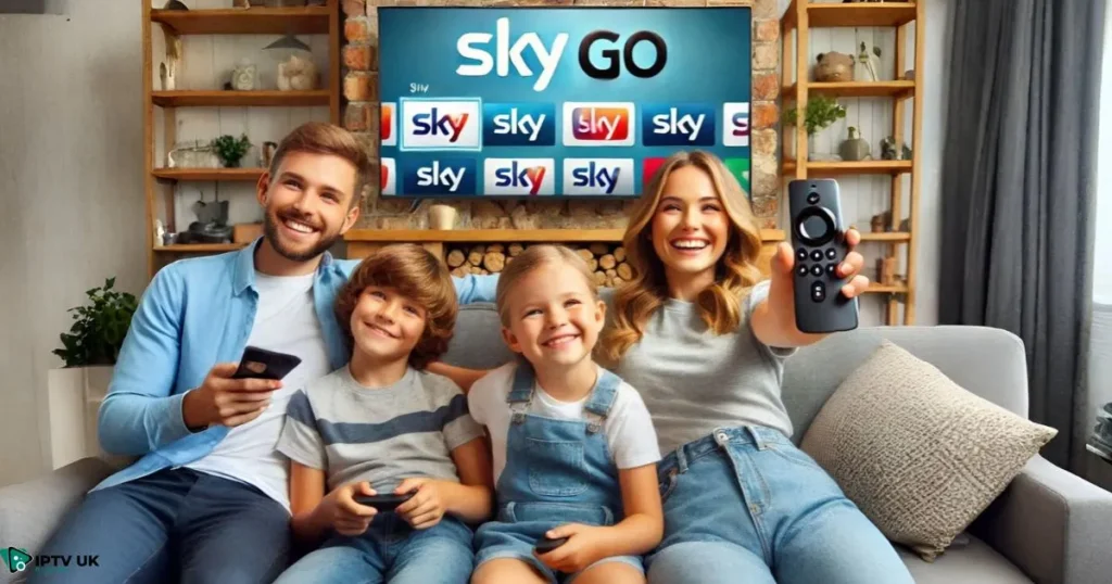 Family enjoying Sky Go on Firestick at home