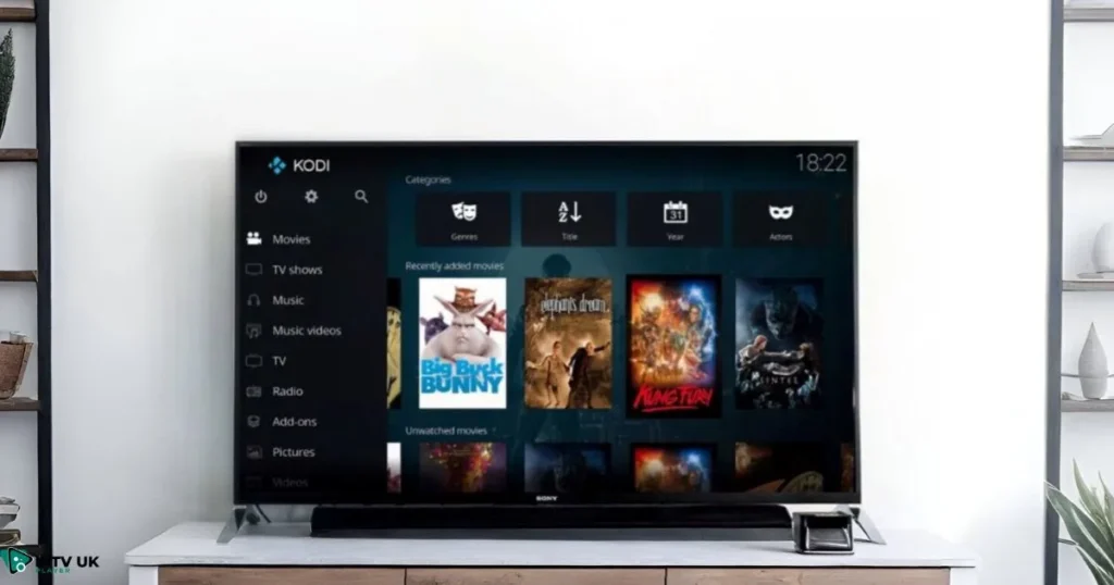 Kodi interface showcasing customization options.