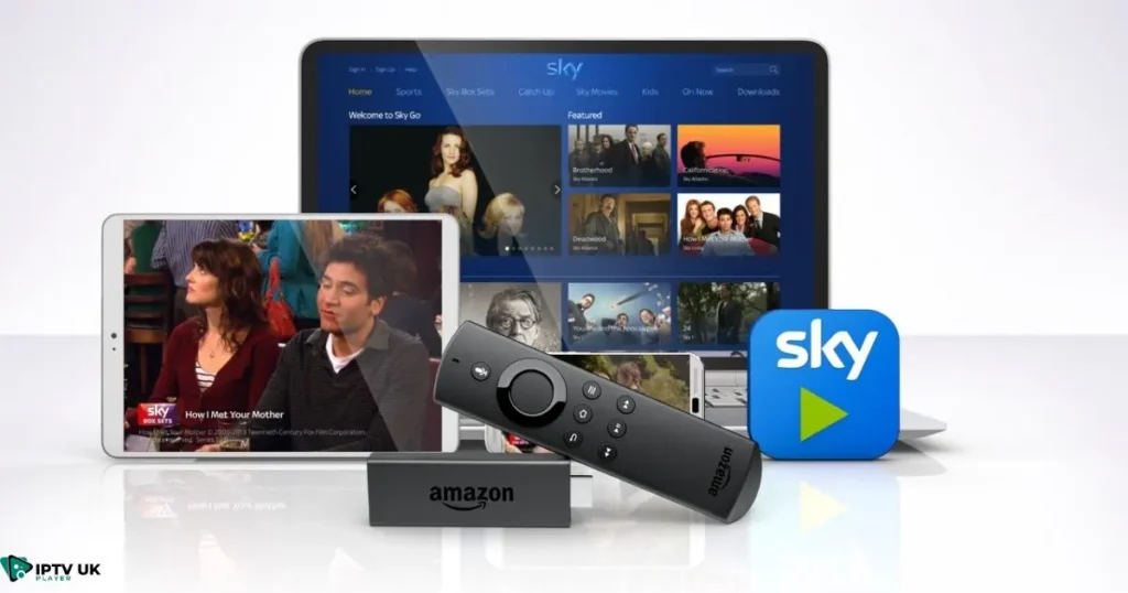 irestick device showing Sky Go app on the TV screen.