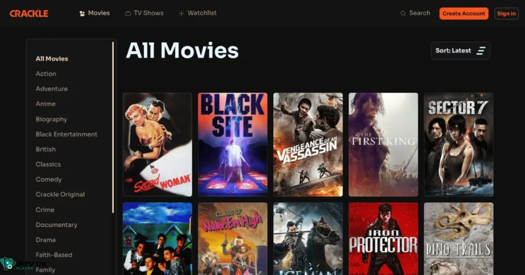 Crackle – A top projectfreetv alternative for high-quality streaming