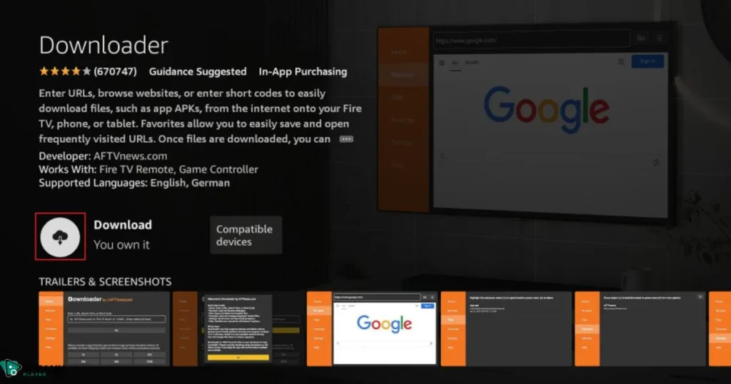 Downloader app on Firestick for installing BeeTV Firestick