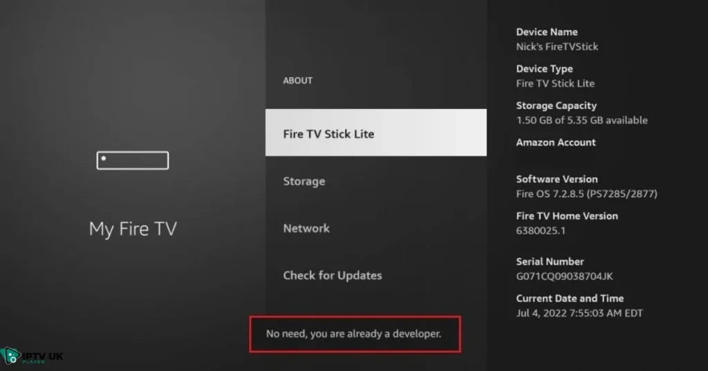 Step-by-step guide to enable Firestick developer options