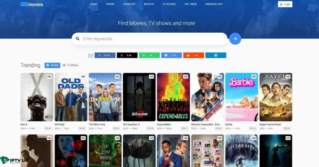 GoMovies one of the best 123Movies similar websites with HD options.