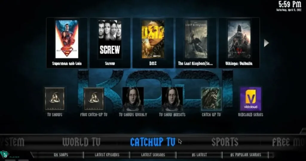 Cobalt Build on Kodi with popular add-ons.