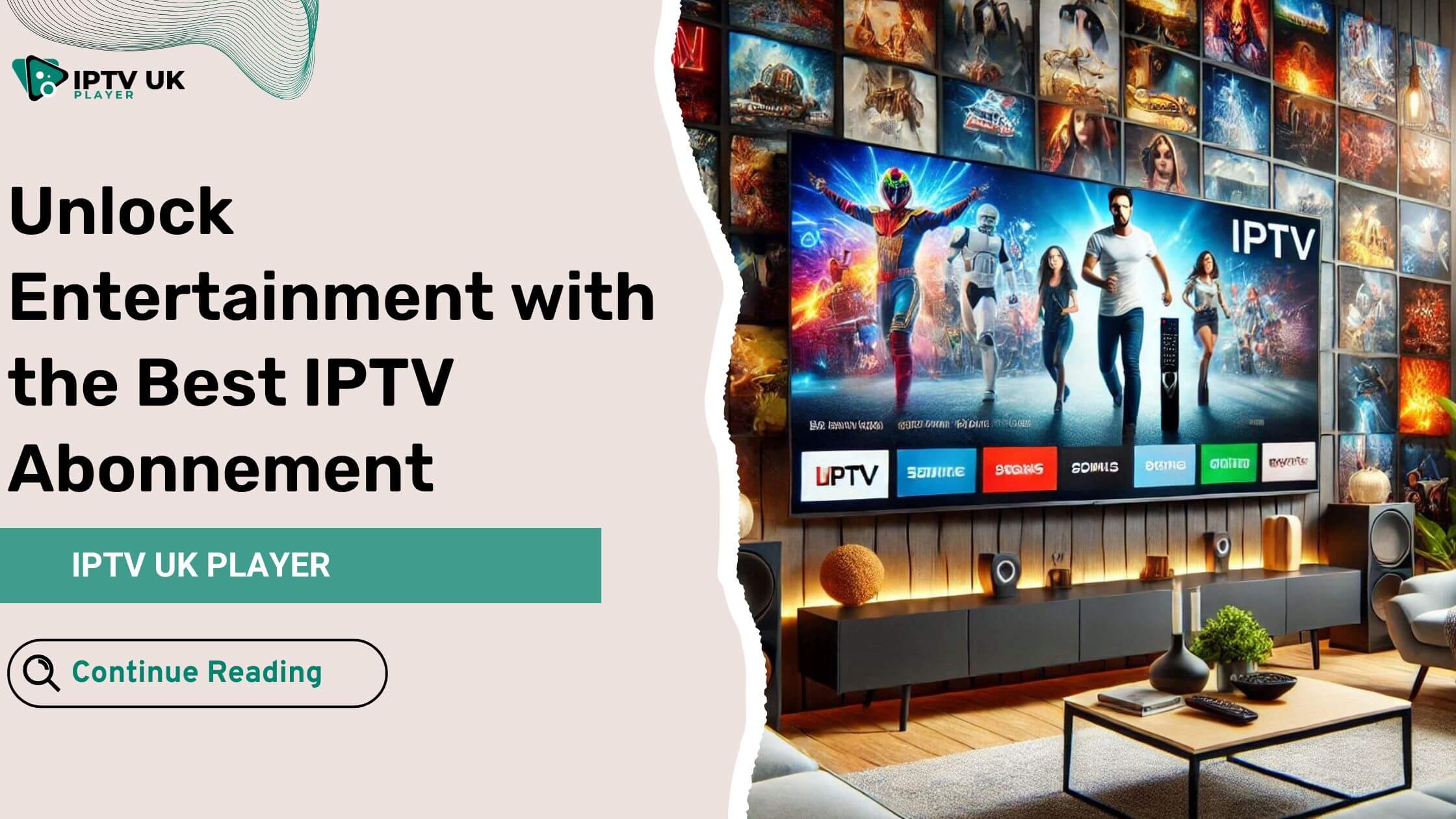 A family enjoying premium IPTV abonnement services in their modern living room