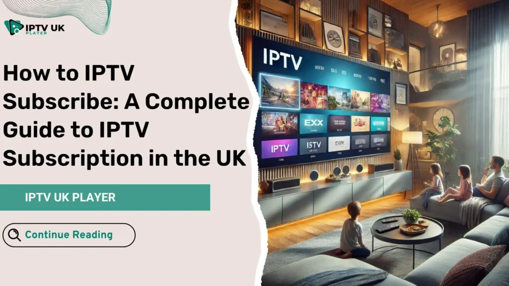 Family enjoying IPTV Subscribe service on a smart TV in a modern living room