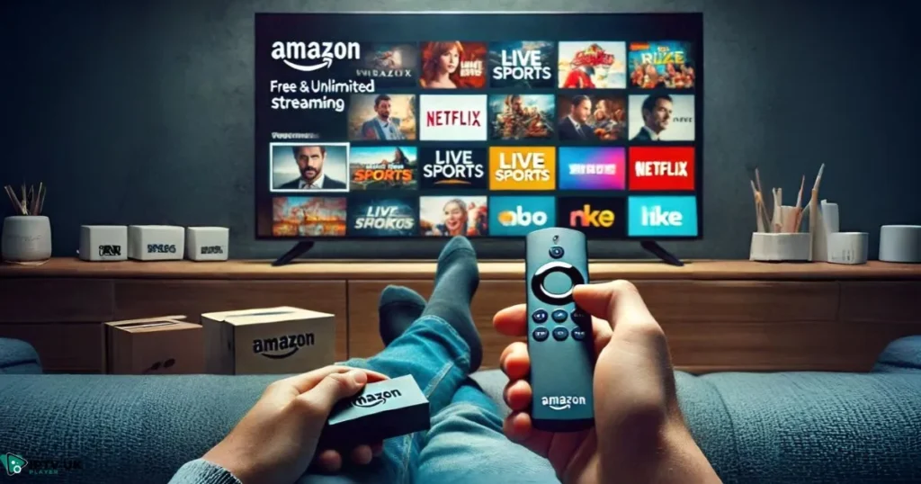 Person enjoying free streaming content on their TV after jailbreak Firestick