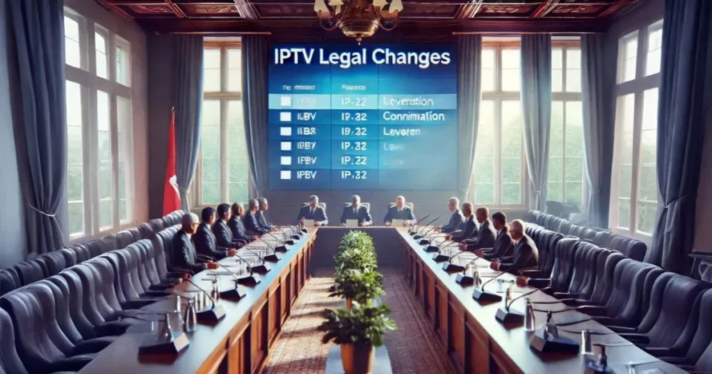 British lawmakers discussing new IPTV regulations.