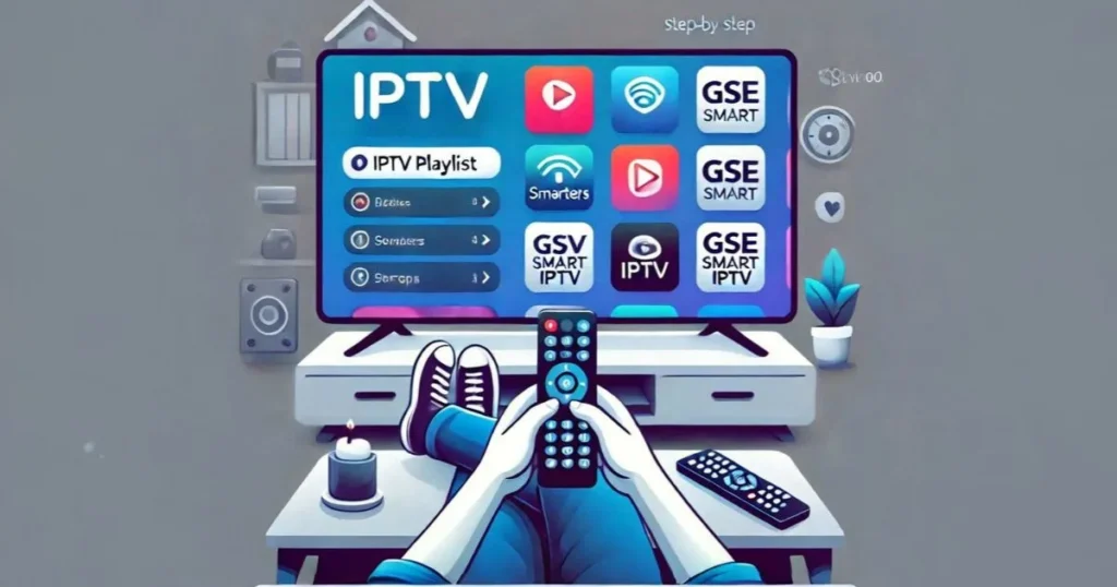 Setting up British IPTV playlists on a smart TV with popular apps like IPTV Smarters.