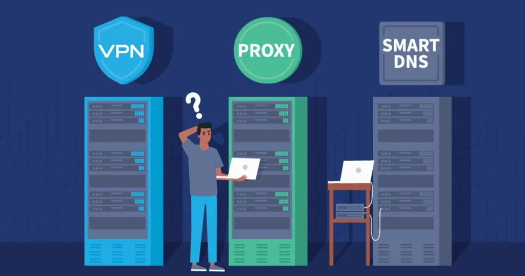 Comparison of VPN, Proxy, and Smart DNS for bypassing Onestream IPTV block UK