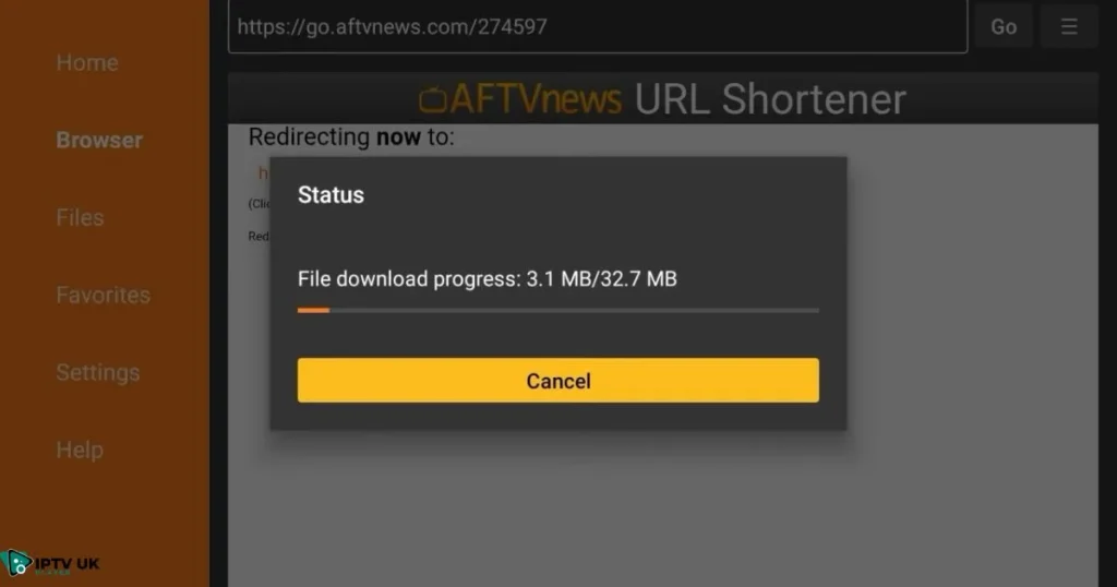 Installing IBO Player APK on Firestick using the Downloader App.