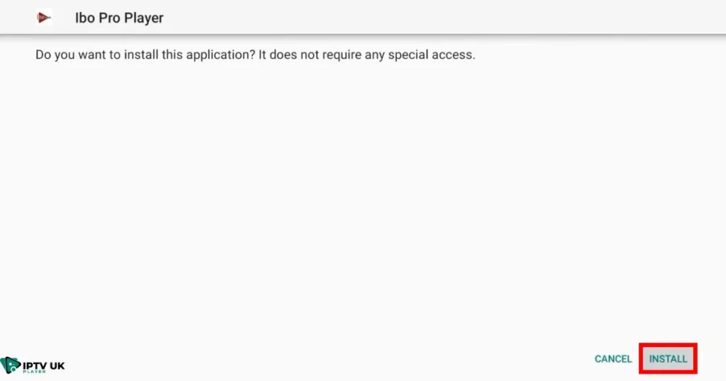 Installing IBO Player APK on Firestick using the Downloader App.