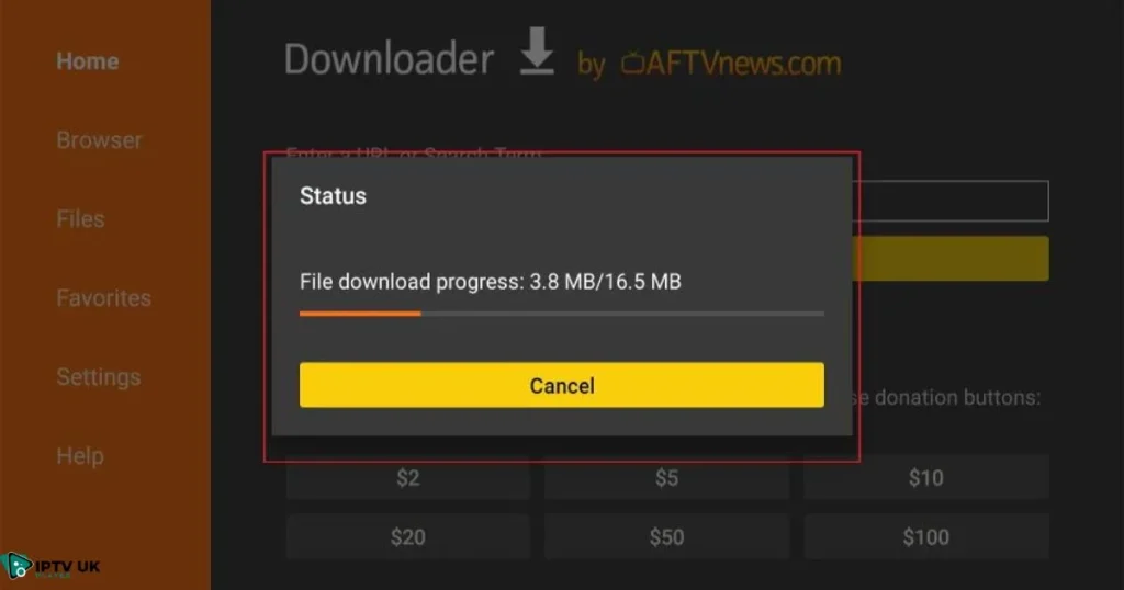 Downloading Rapid Streamz APK on Firestick using the Downloader App