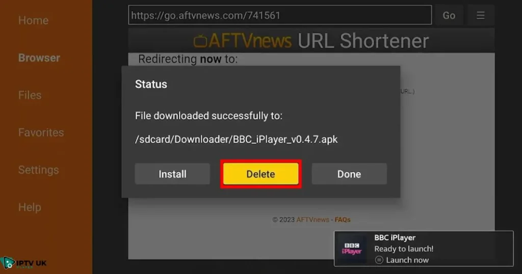 Downloading BBC iPlayer on Firestick using the BBC iPlayer downloader.