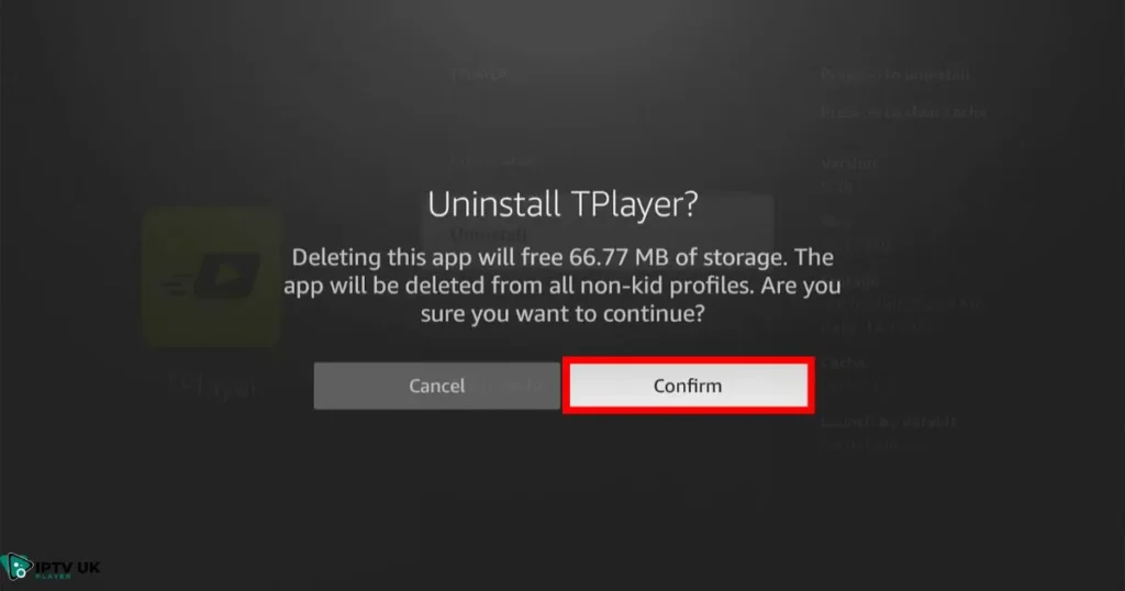 How to delete apps on Firestick via settings: Firestick Settings menu showing 'Manage Installed Applications' option