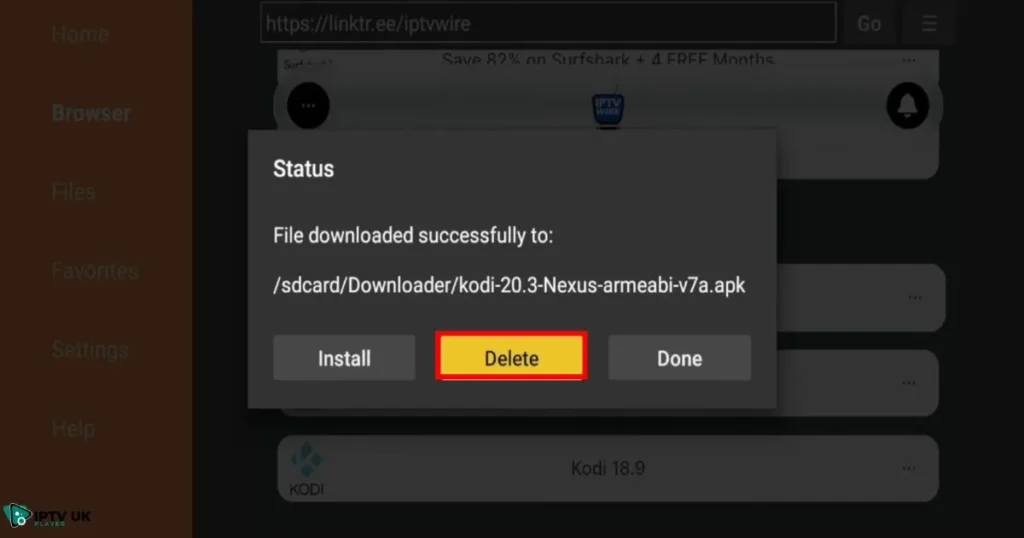 Kodi upgrade on firestick - Installation process of Kodi APK on Firestick.