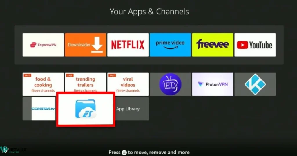 How to remove apps from Firestick using a file manager: ES File Explorer showing app data folder.