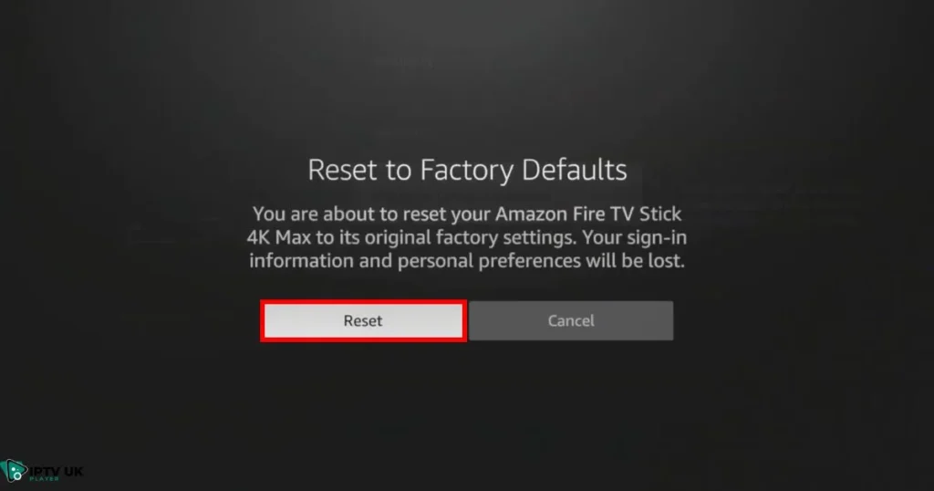 Factory resetting Firestick to fix persistent playback errors.