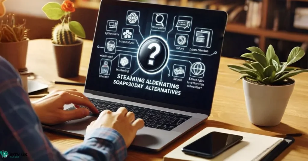Person browsing frequently asked questions about Soap2Day alternatives for streaming