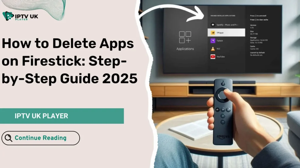 How to delete apps on Firestick: An image showing the Amazon Firestick interface for managing and deleting apps.