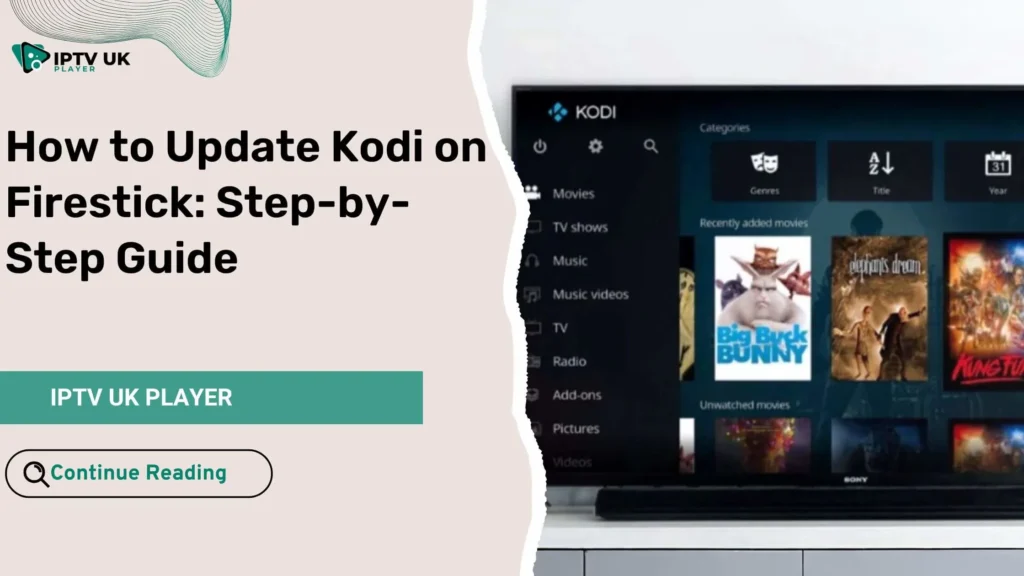 How to update Kodi on Firestick - A user navigates through Kodi on a Firestick in a modern living room.