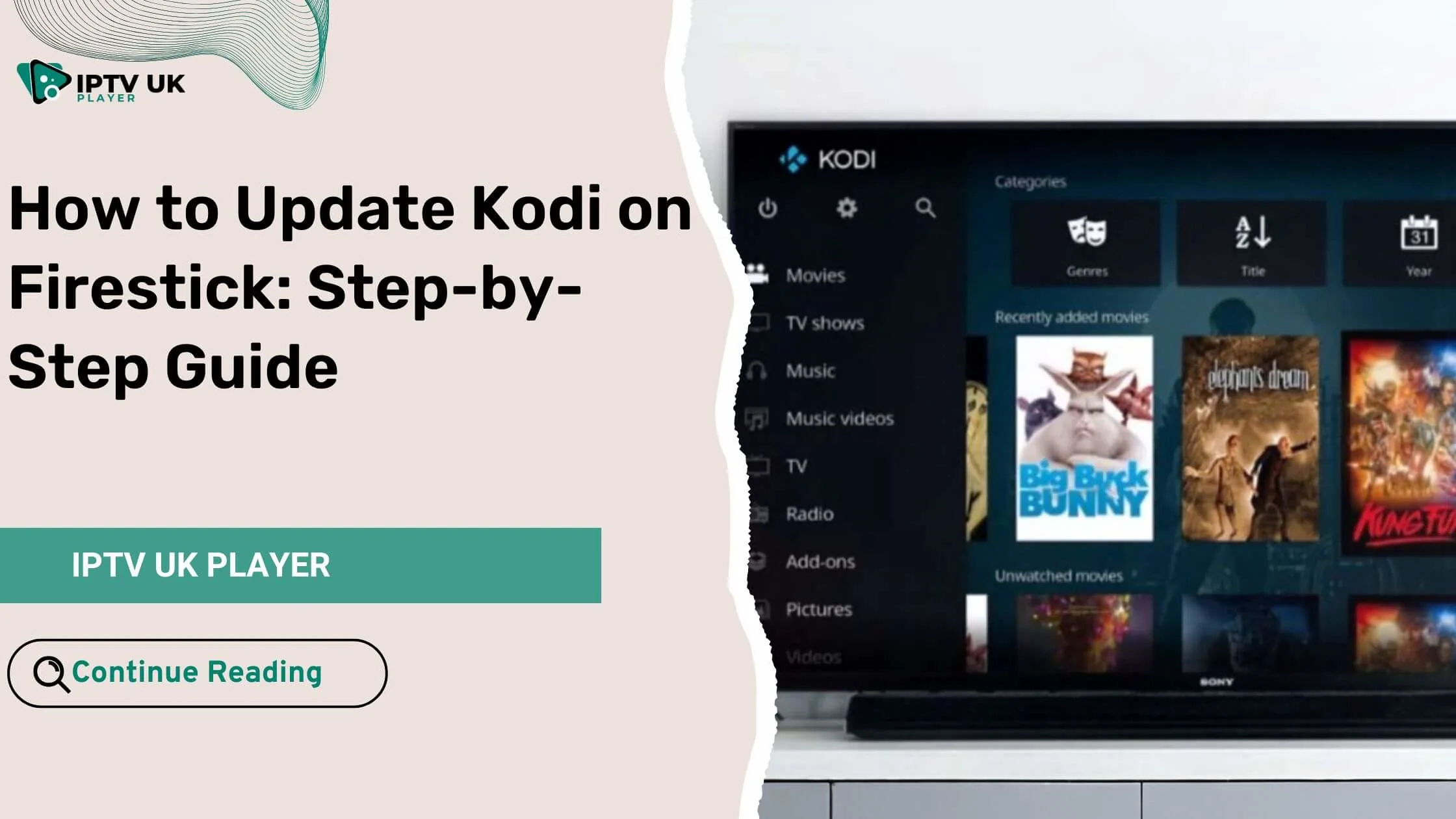 How to update Kodi on Firestick - A user navigates through Kodi on a Firestick in a modern living room.