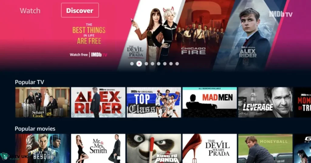 IMDb TV streaming interface, showing movies and TV shows, a great Soap2Day alternative