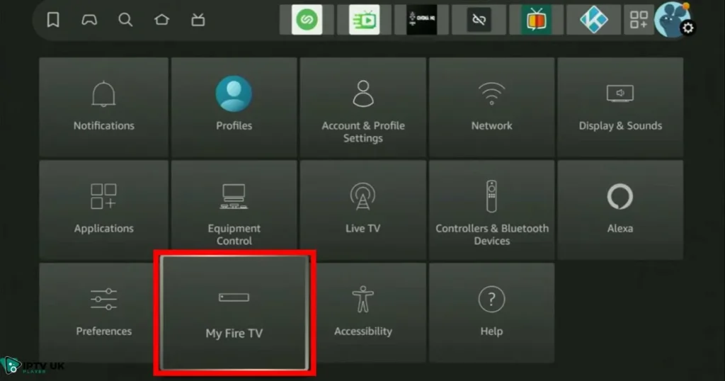 Firestick Settings menu highlighting the 'My Fire TV' option.