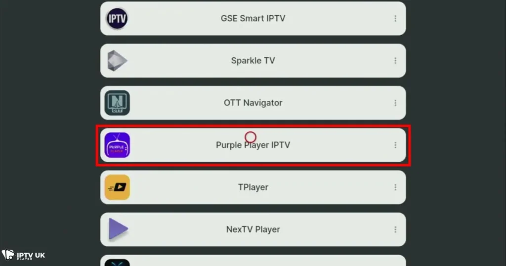 installing Purple Player IPTV app on a firestick