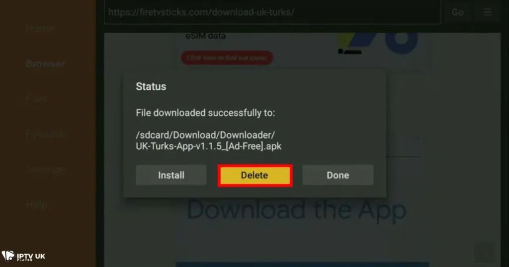 How to install UK Turks APK on Firestick using Downloader