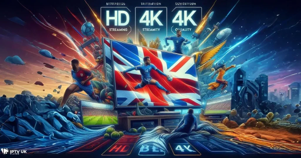 High-quality streaming on British IPTV services with HD and 4K options for UK viewers.