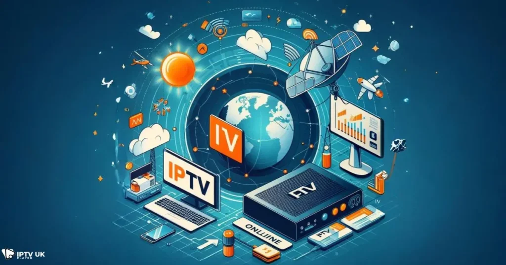 How IPTV Online works, showing the difference between traditional TV and IPTV streaming
