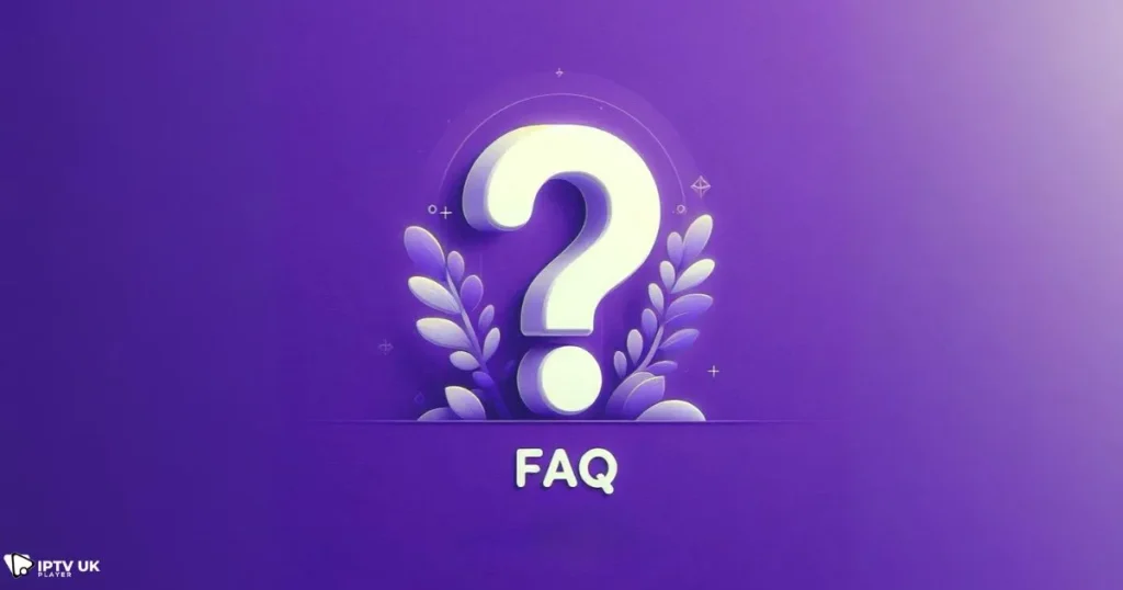 FAQ section for Purple Player IPTV, helping users find answers to common questions about the app and its features.