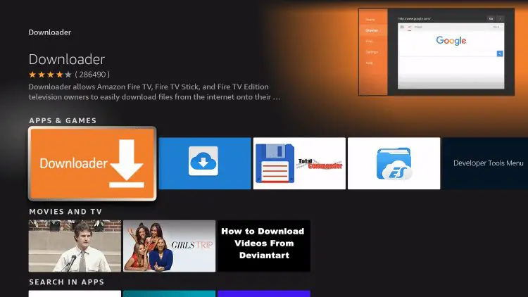 "Download and install the Downloader app to get VU IPTV Player APK on Firestick.