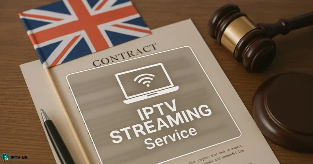 Legal IPTV services in the UK shown with trustworthy branding and a secure purchase IPTV process.