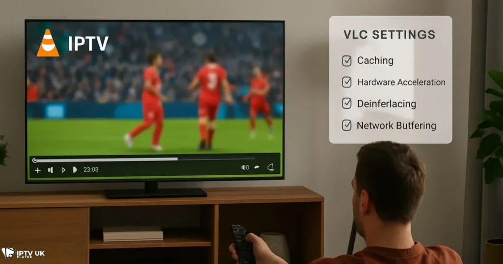 Smooth VLC IPTV experience on a smart TV using optimized streaming settings
