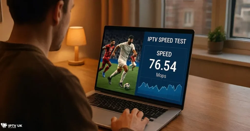Testing fast IPTV service UK performance during a free trial.