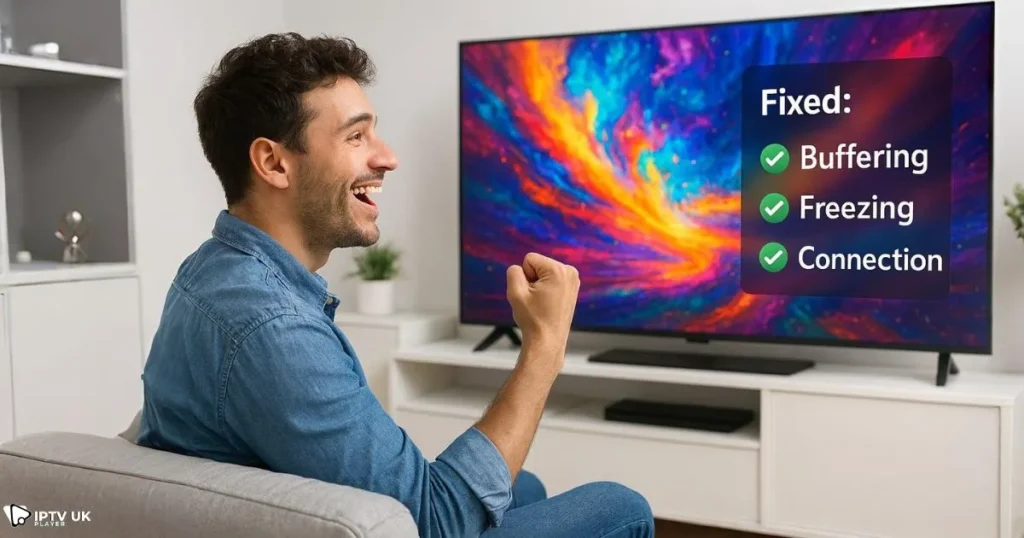Successful fix for IPTV not loading and streaming issues, leading to smooth viewing experience.