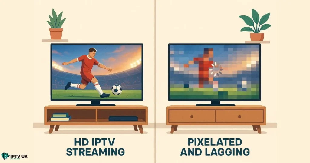 Reliable IPTV quality compared to poor streaming service.