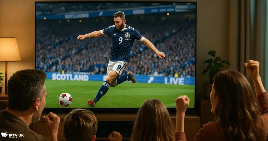 “Family enjoying the excitement of watching Scotland football live from home.
