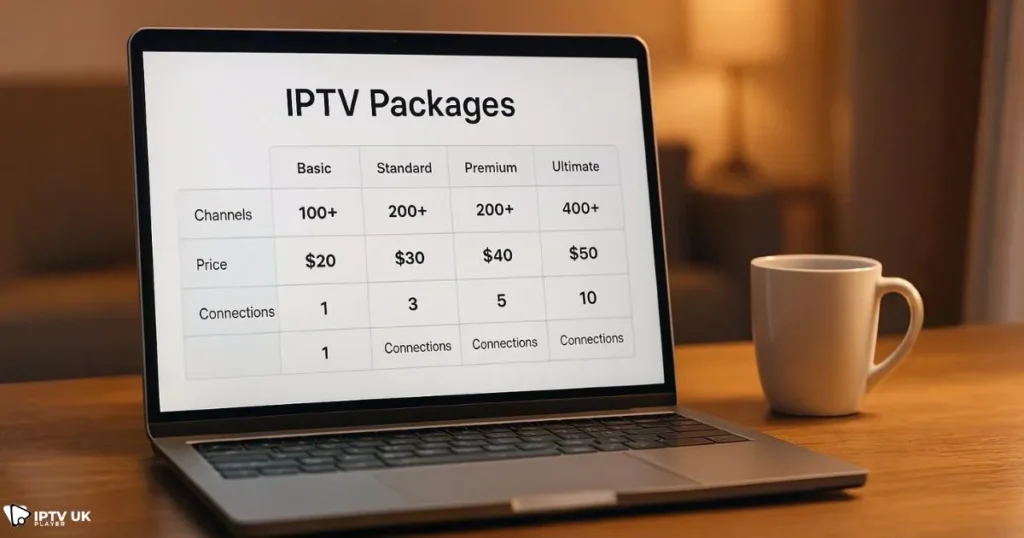 Comparison of flexible one iptv packages showing pricing and features for different viewing needs.