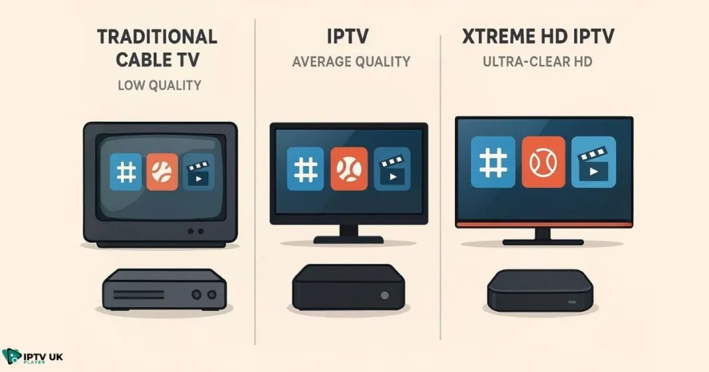 Comparison of xtreme hd iptv versus cable and generic hd iptv streaming